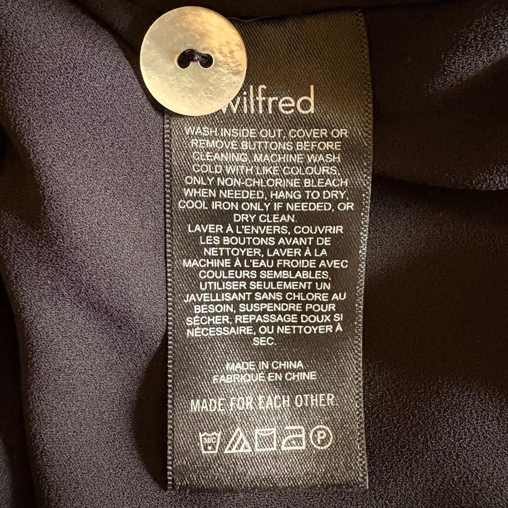 Aritzia Wilfred New Button Front Dress Size 4 Daisies Black White Floral - Picture 10 of 12